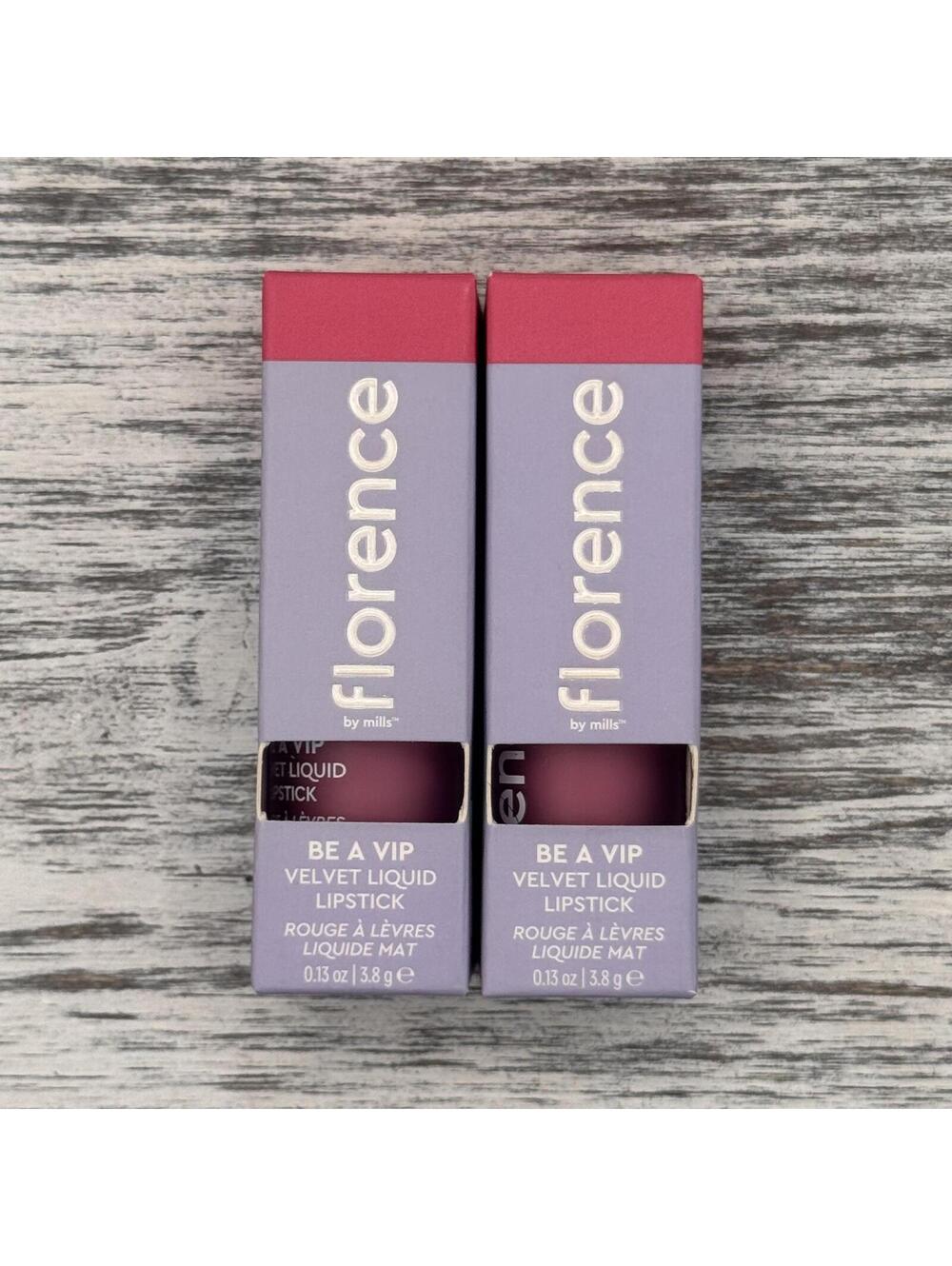 Lot of 2 x Florence by Mills Be A VIP Velvet Liquid Lipstick GO OFF Full Sz NIB